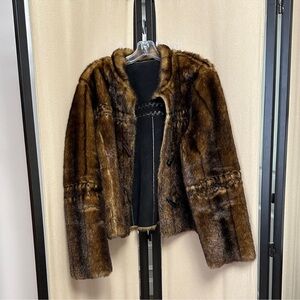 Elegant Brown Fur Women's Jacket